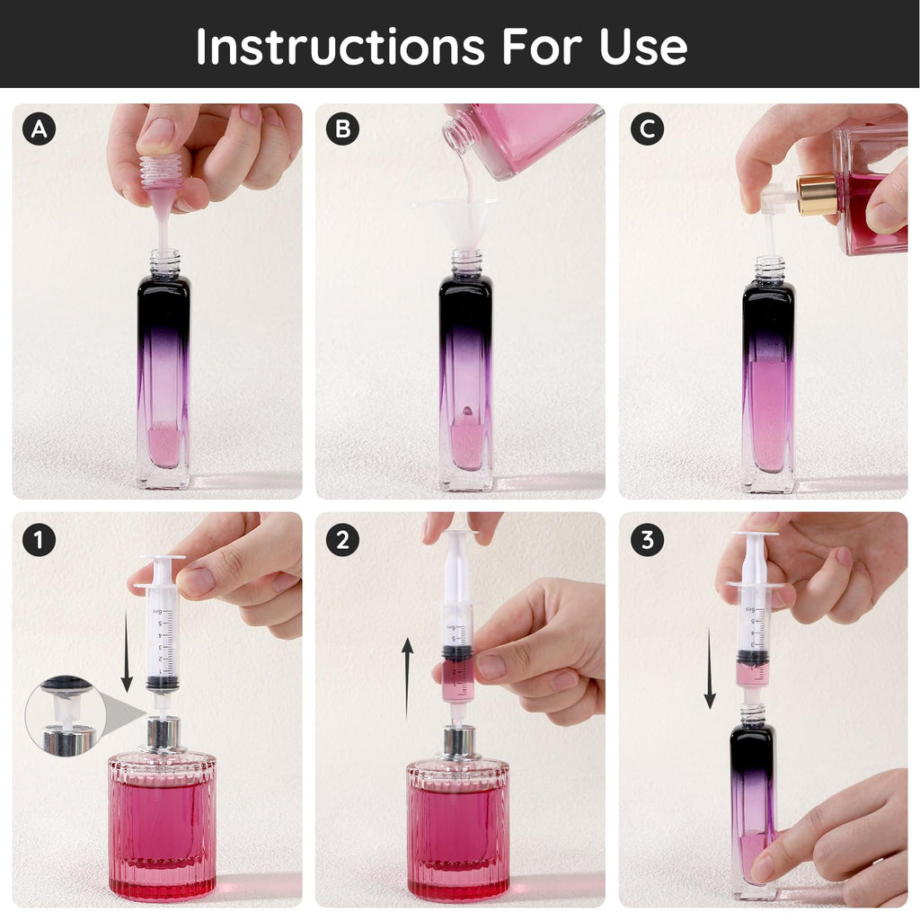 5 Pack 15ml Refillable Glass Perfume Atomizer Bottle B95269