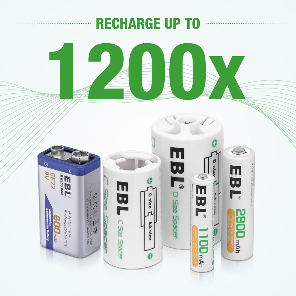 Rechargeable Batteries with Battery Organizer Storage Box O810
