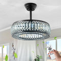 20" Black Crystal Ceiling Fan with Lights F761
