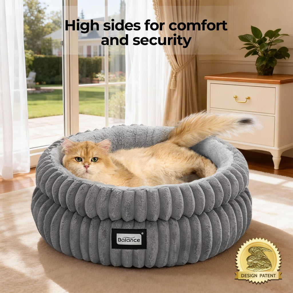 Washable Round Plush Cat Bed B387148