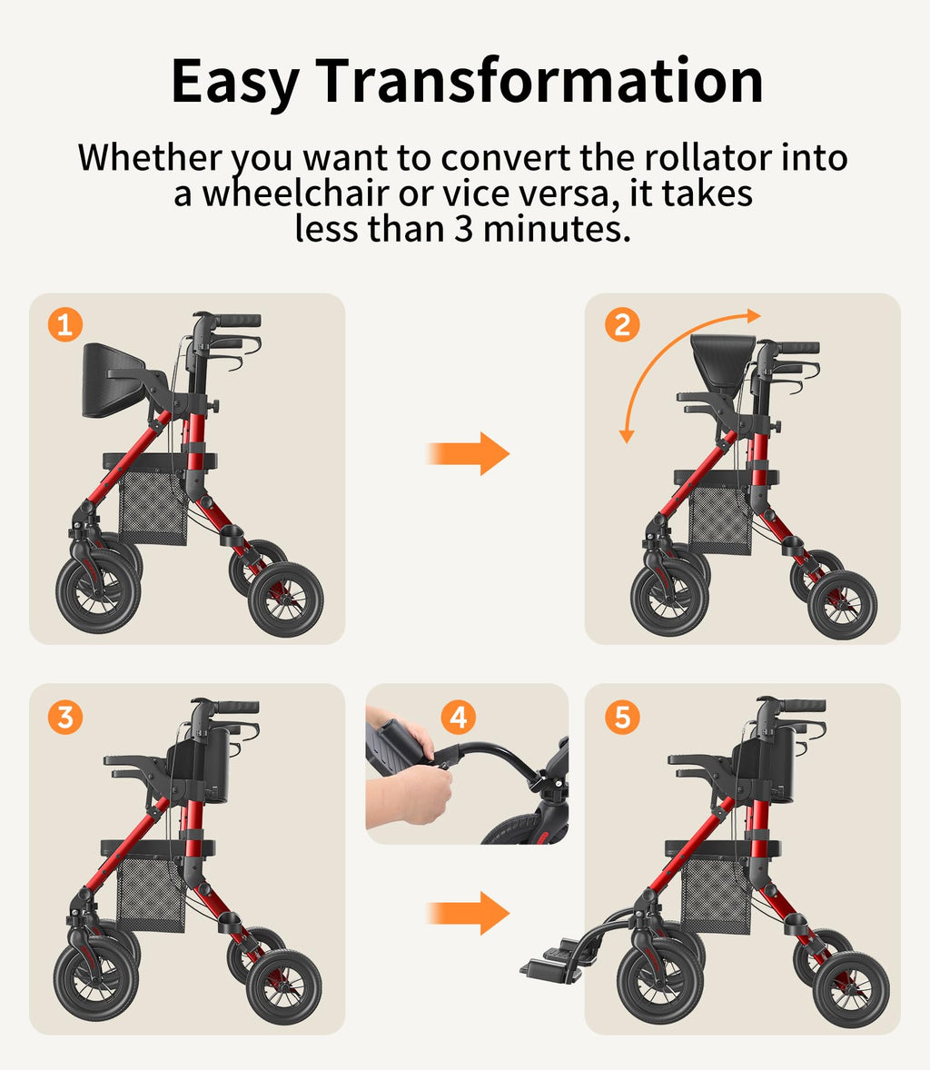 2 in 1 Walker Wheelchair Combo Y33627