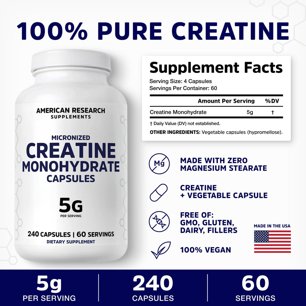 Micronized Creatine Monohydrate Capsules 5G B694905