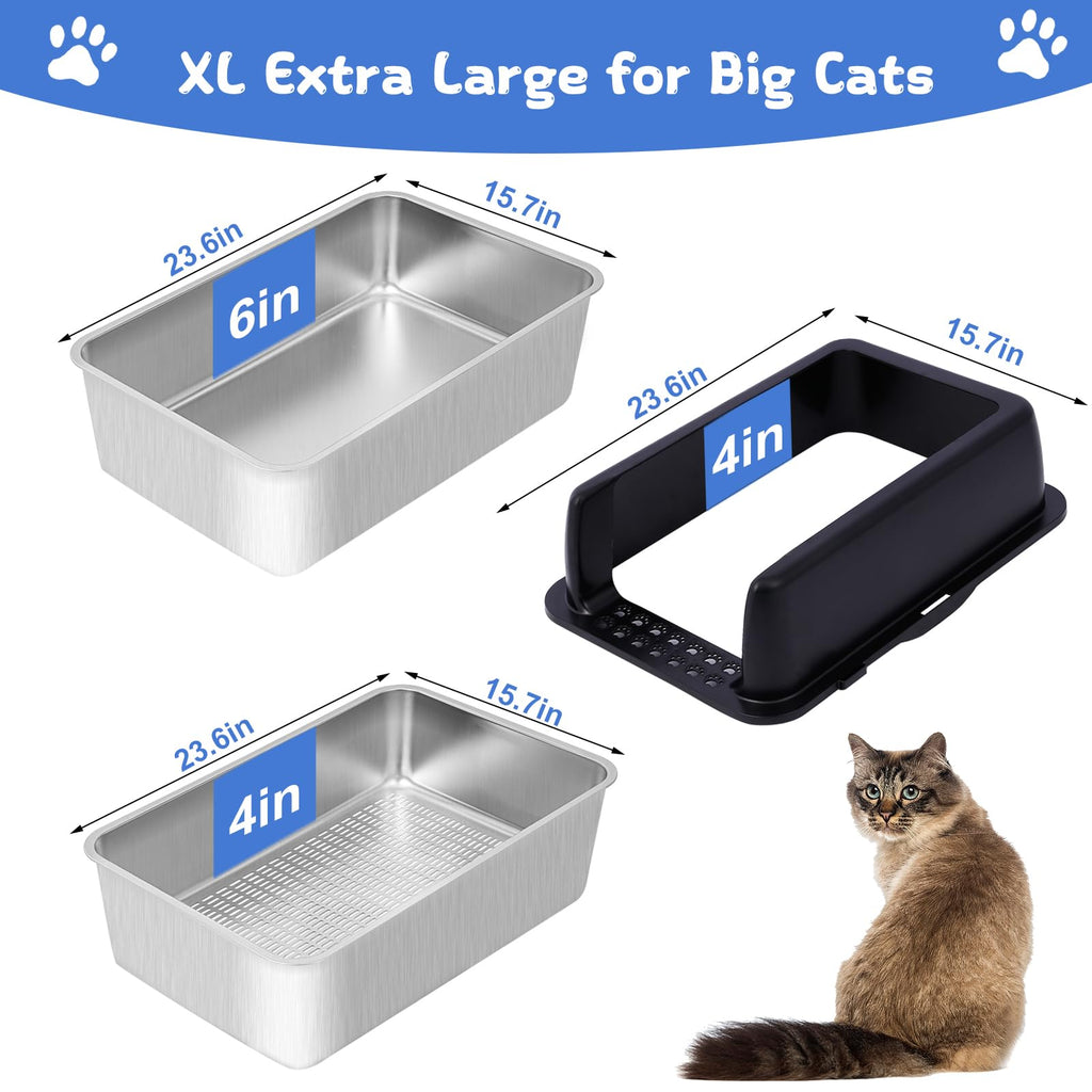 Stainless Steel Sifting Litter Box with Lid H986