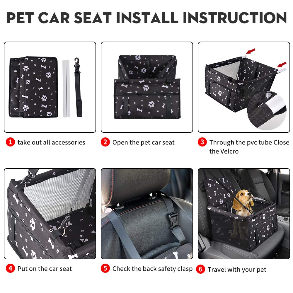 Portable Pet Booster Car Seat with Safety Leash A536342