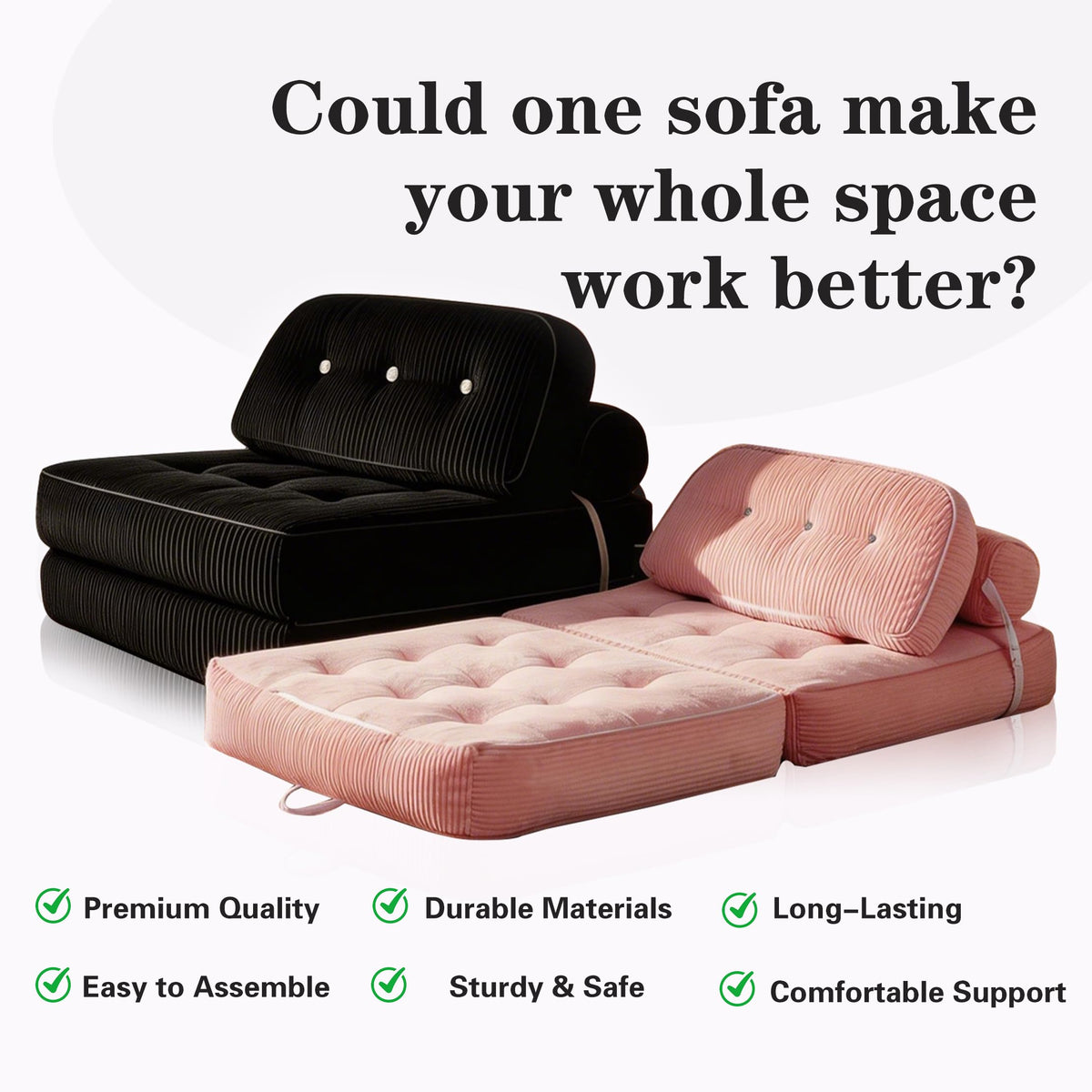 Convertible Futon Sofa Bed Chair M503
