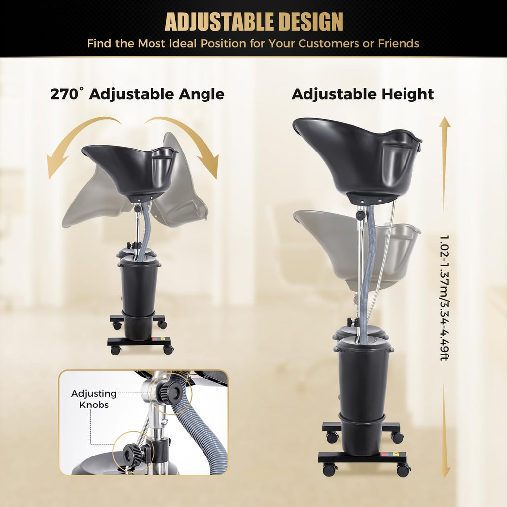 Portable Height and Angle Adjustable Shampoo Basin with Electric Pump B998