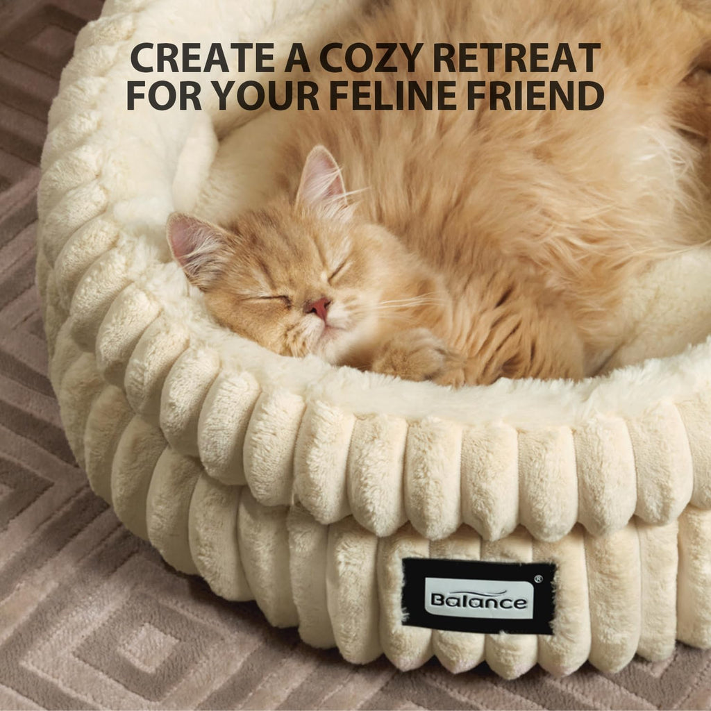 Washable Round Plush Cat Bed B387148