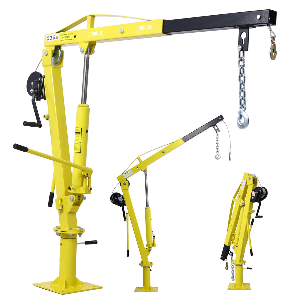 2000 lbs Folding Truck Crane with Hydraulic Winch A1707