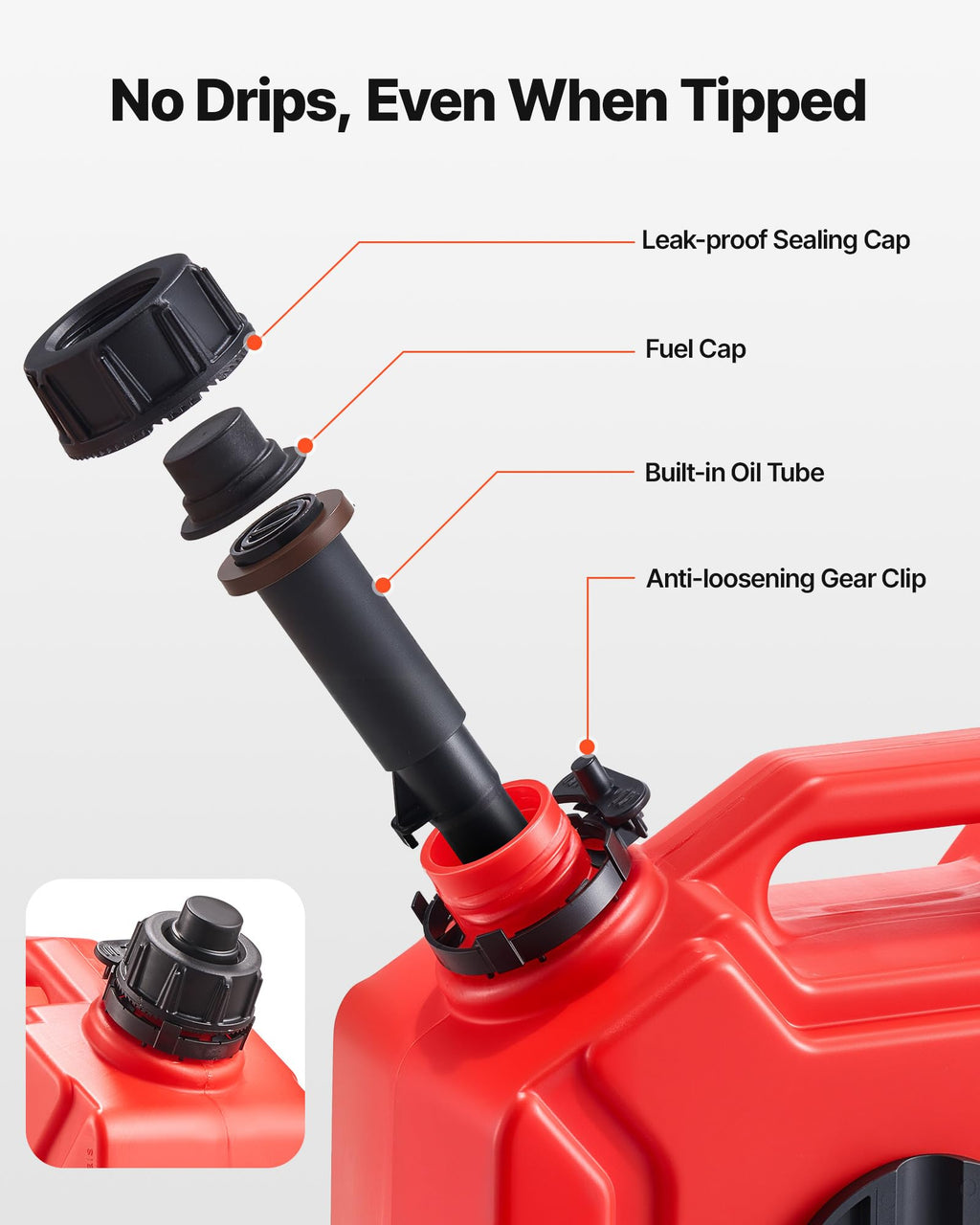 1.3 Gallon Gas Can with Spout and Lockable Bracket G91925