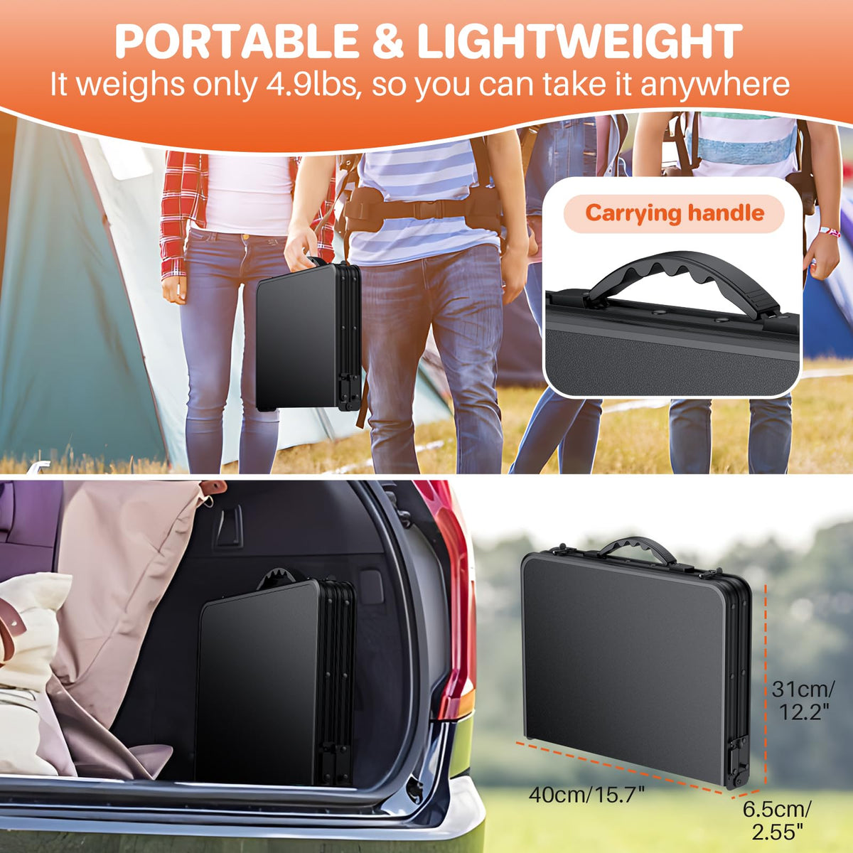 Waterproof Camping Tables with Plastic Tabletop X31682