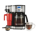 2-Way Coffee Maker, Single-Serve and 12-Cup Pot, Black/Stainless Steel B427992