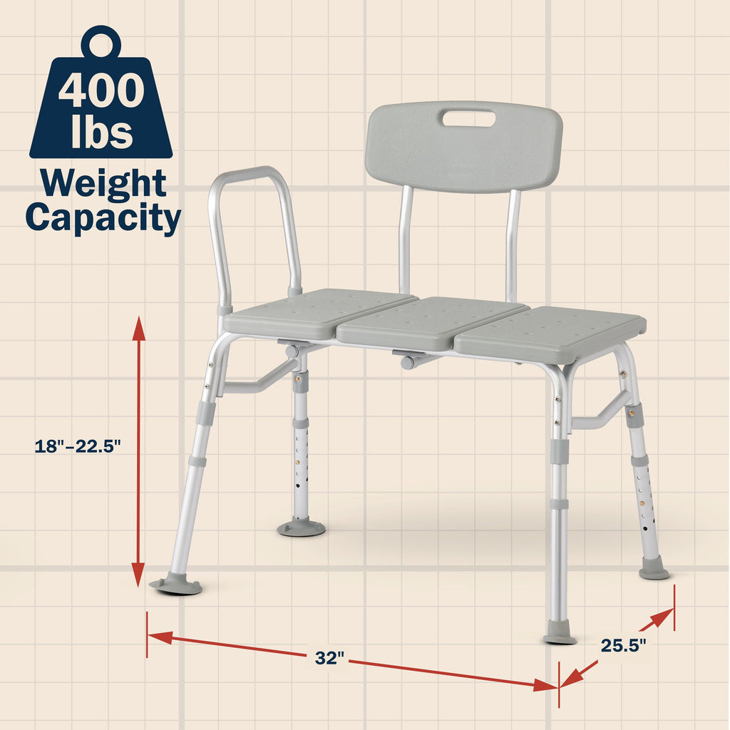 Tub Transfer Bench 400 lb Capacity Bath & Shower Seat R243577