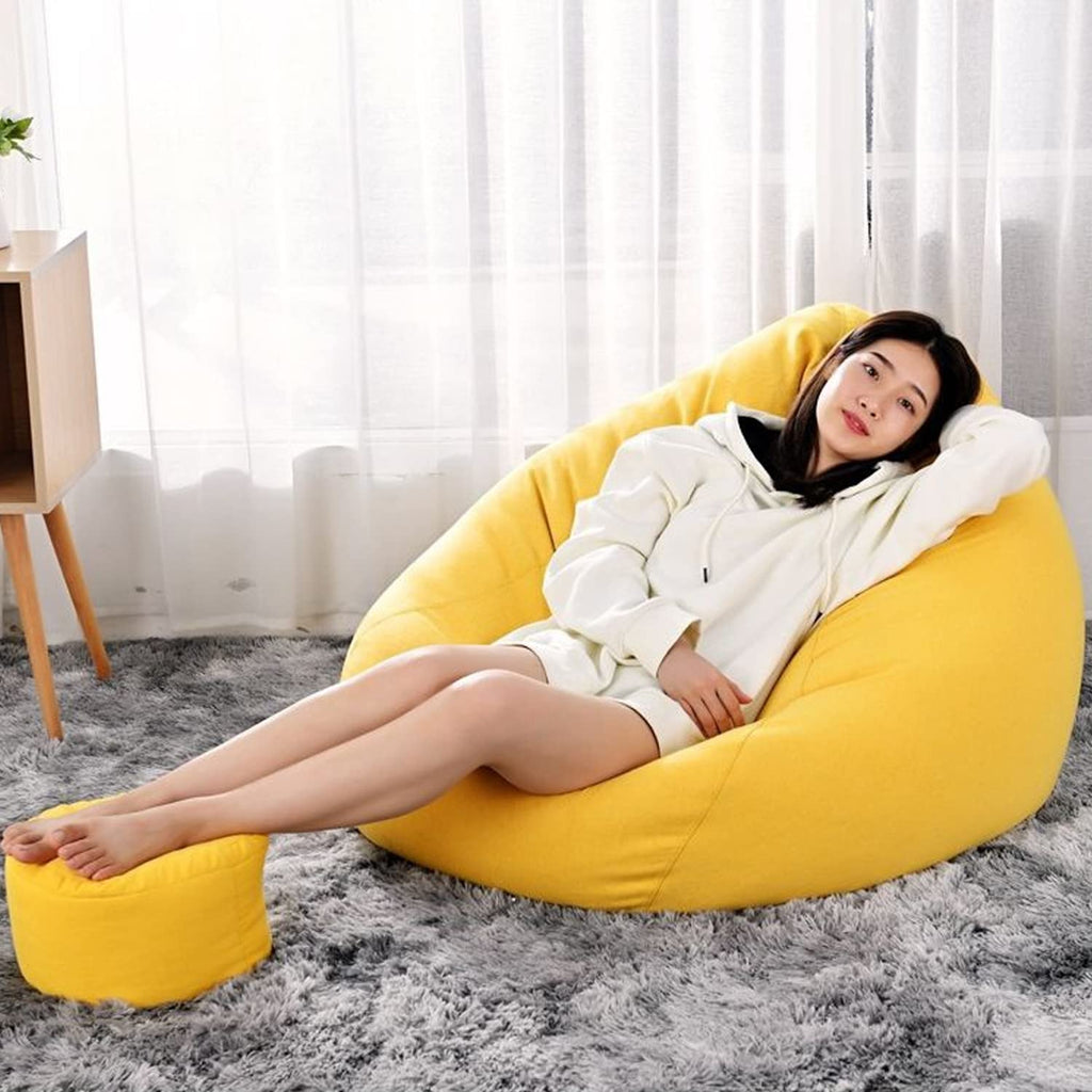 Yellow Washable Bean Bag Chair Cover L898781