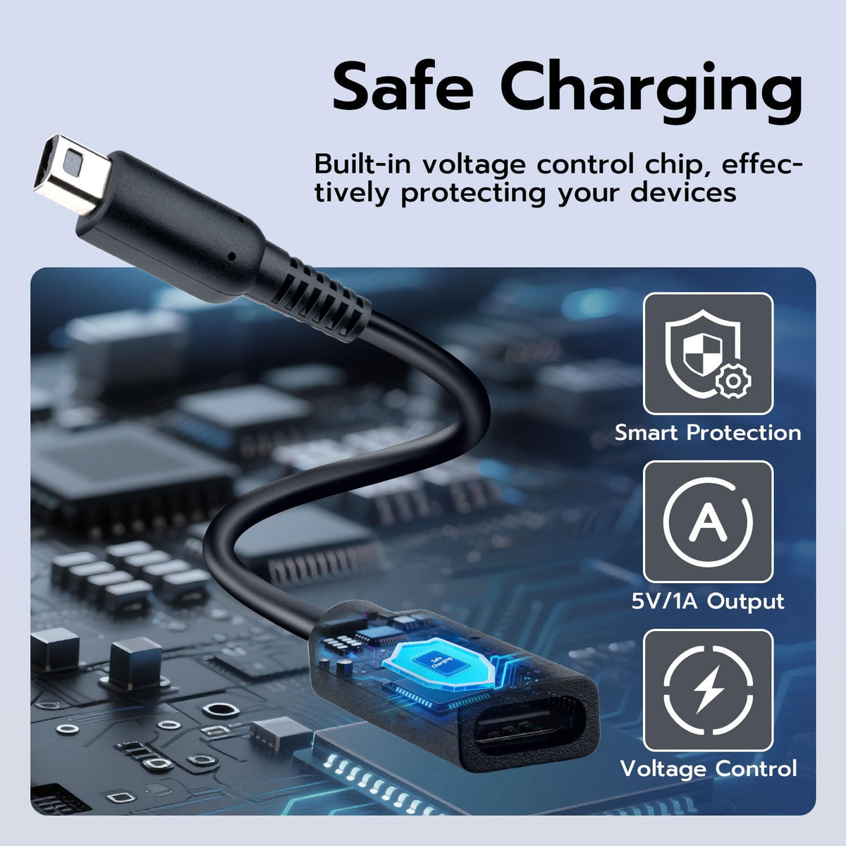USB-C to 3DS Charger Cord Black W606384