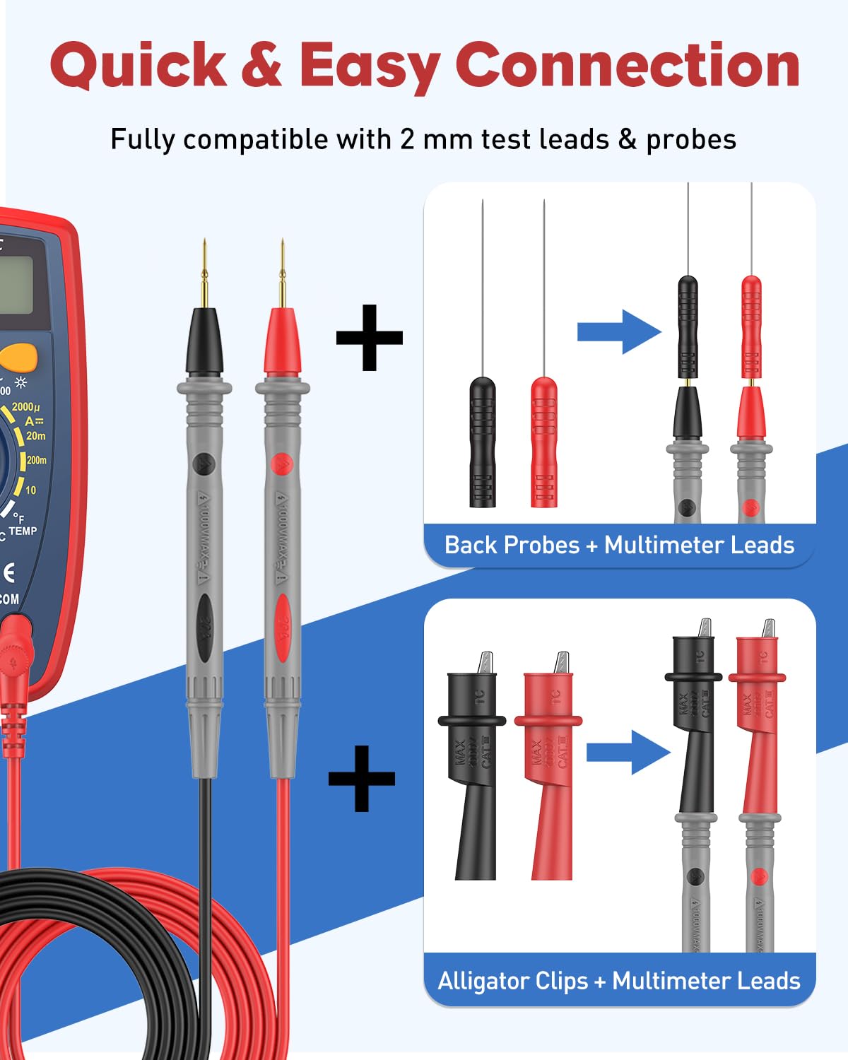 11 Pcs Multimeter Test Leads Kit Y78726