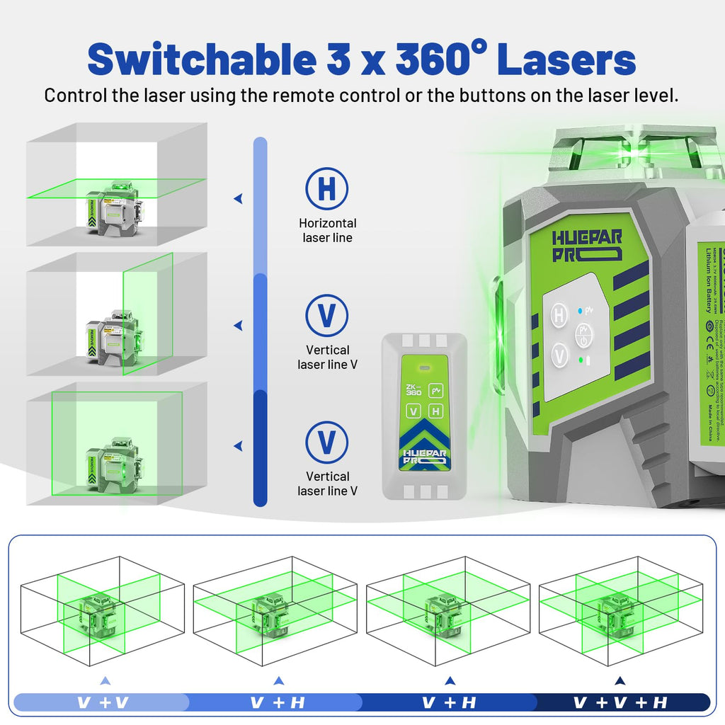 360 Self Leveling Green Laser Level with Tripod H442