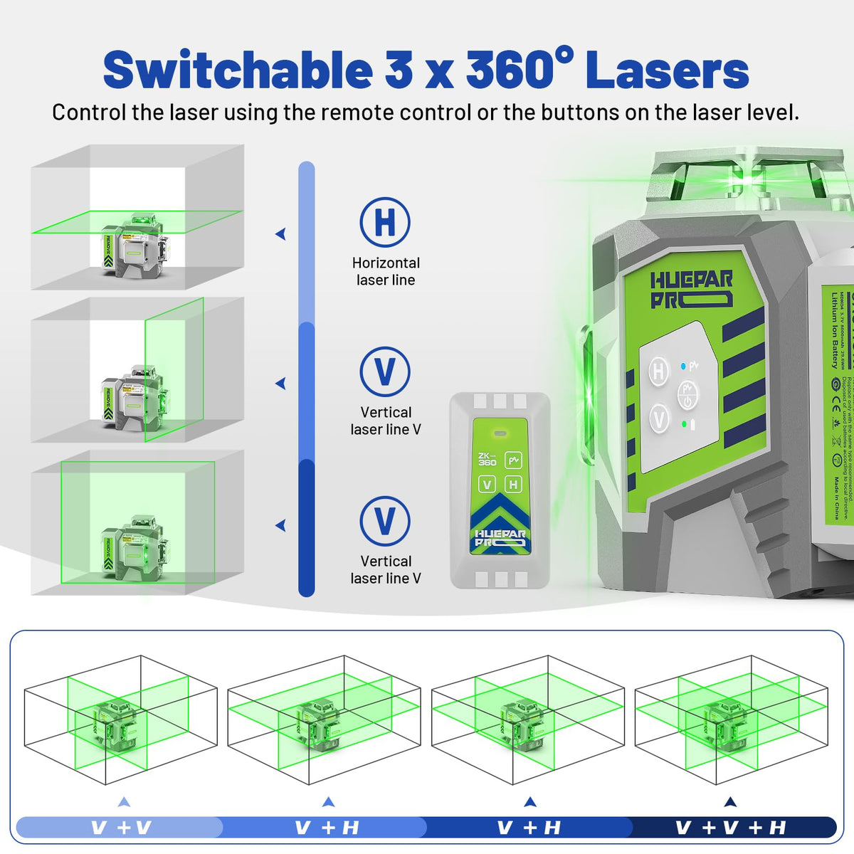 360 Self Leveling Green Laser Level with Tripod H442