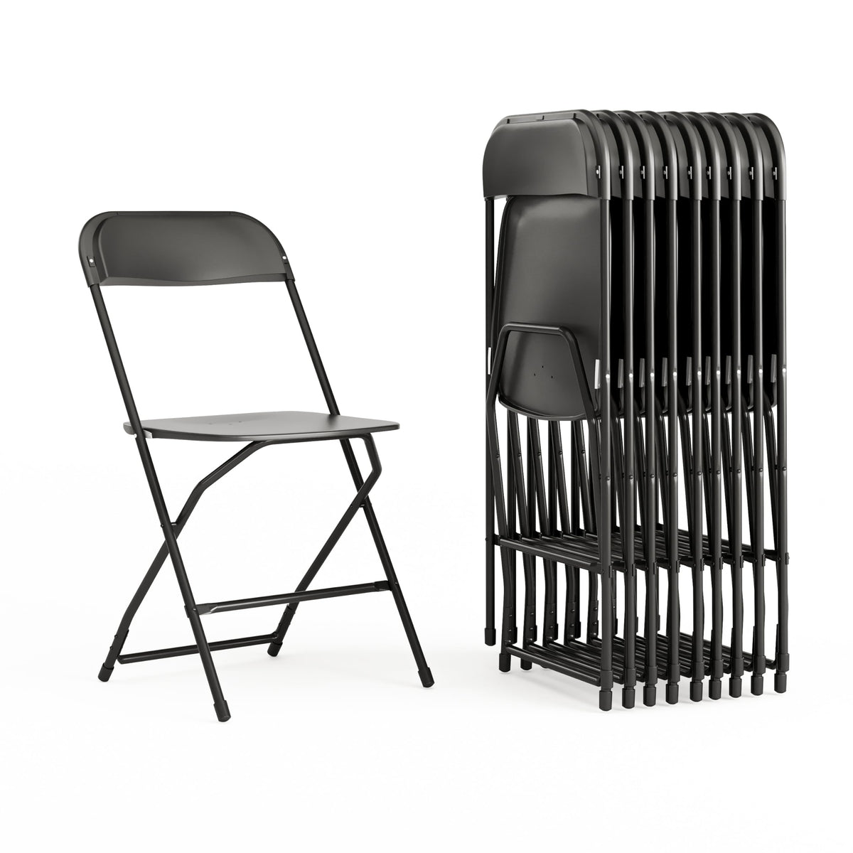 Black Plastic Folding Event Chair 10-Pack W252