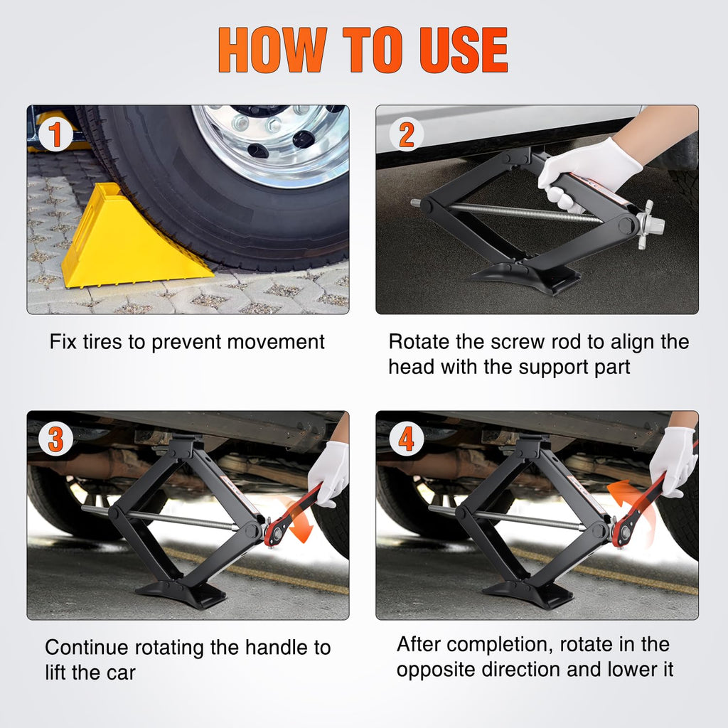 1.5 Ton Scissor Jack with Ratchet Lug Wrench H54951
