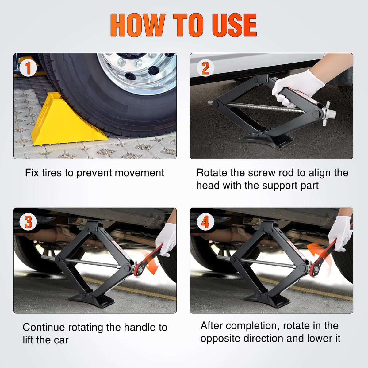 1.5 Ton Scissor Jack with Ratchet Lug Wrench H54951