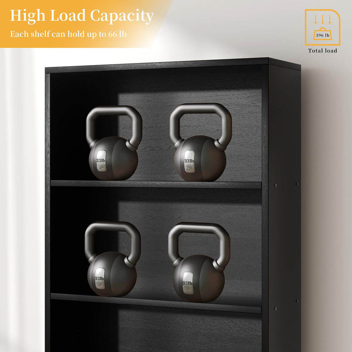 6-Tier Black Bookshelf F623917