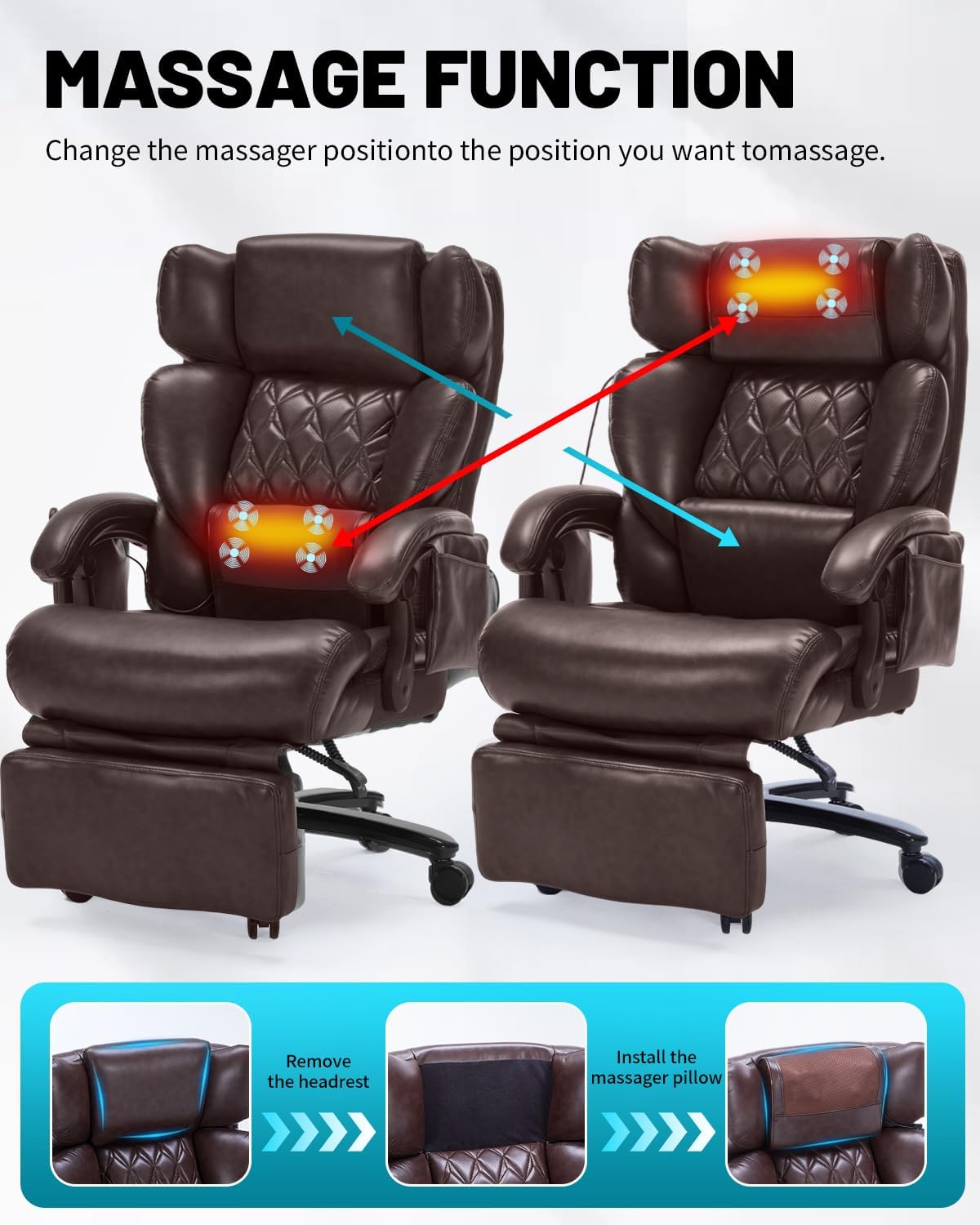 Massage Office Chair with Foot Rest D166936