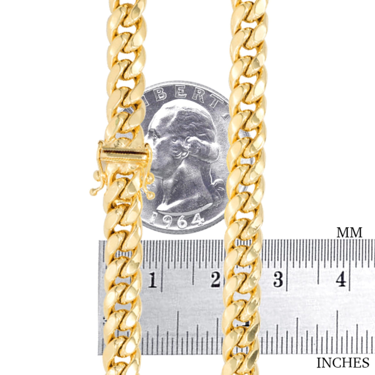18k Yellow Gold Cuban Link Chain Necklace D803