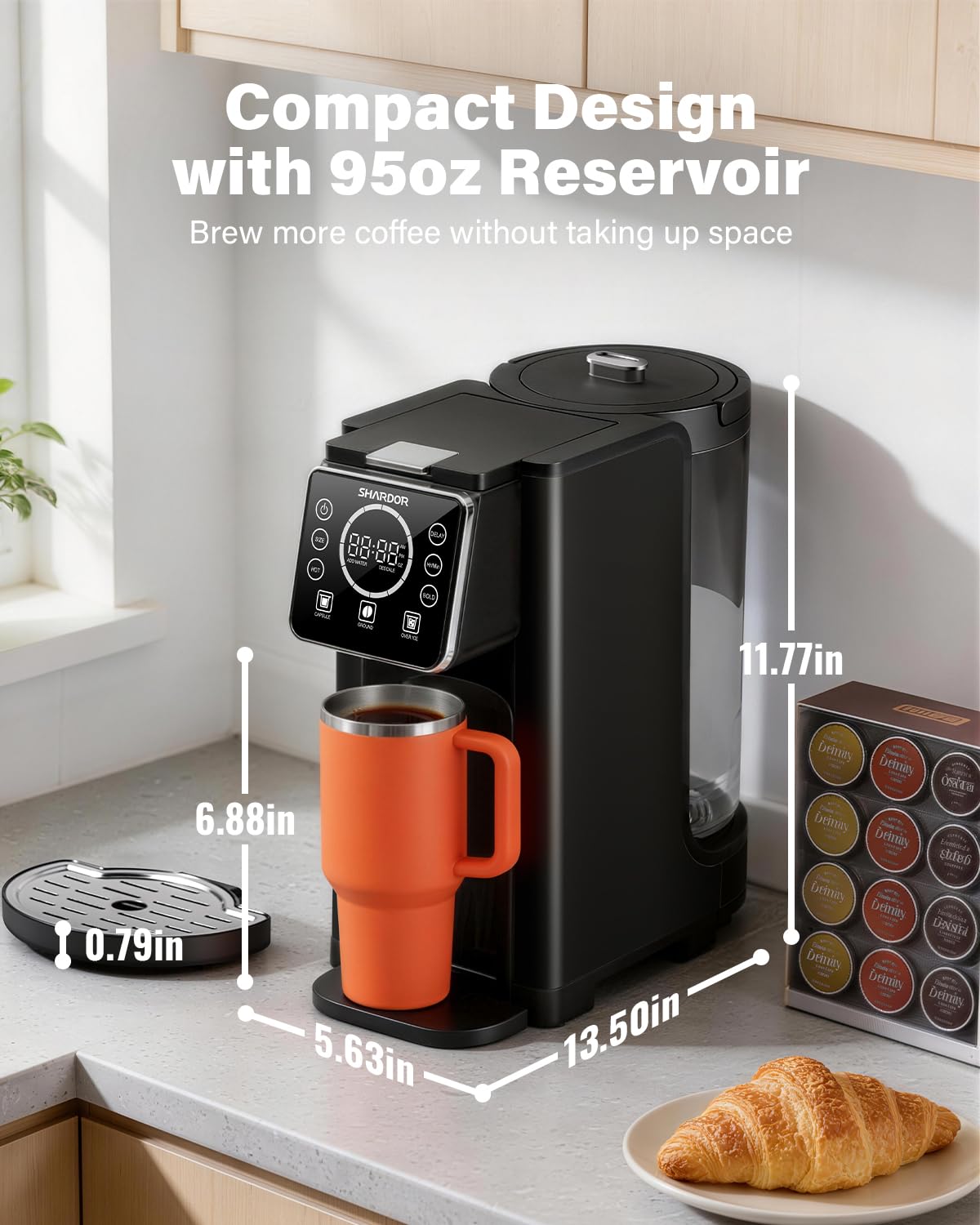 Single Serve Coffee Maker with Thermal Carafe, Matte Black F53134