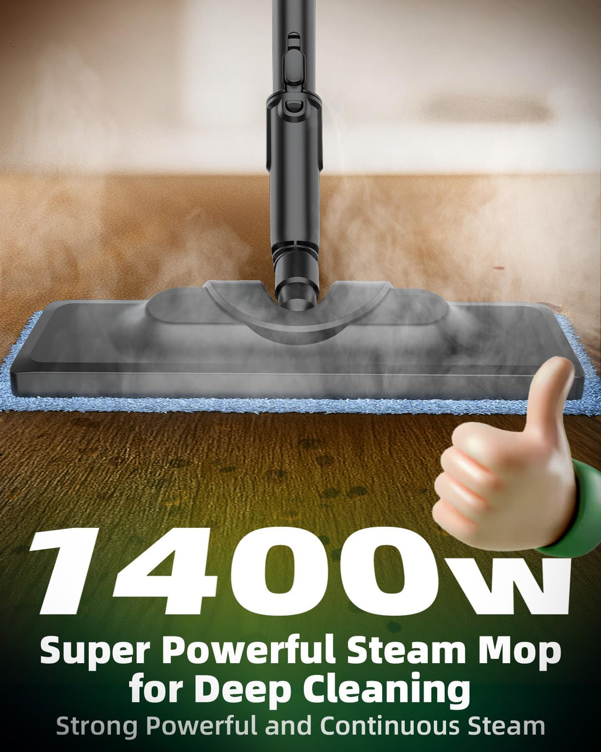 1400W 12-in-1 Steam Mop with Detachable Handheld Steam Cleaner M527
