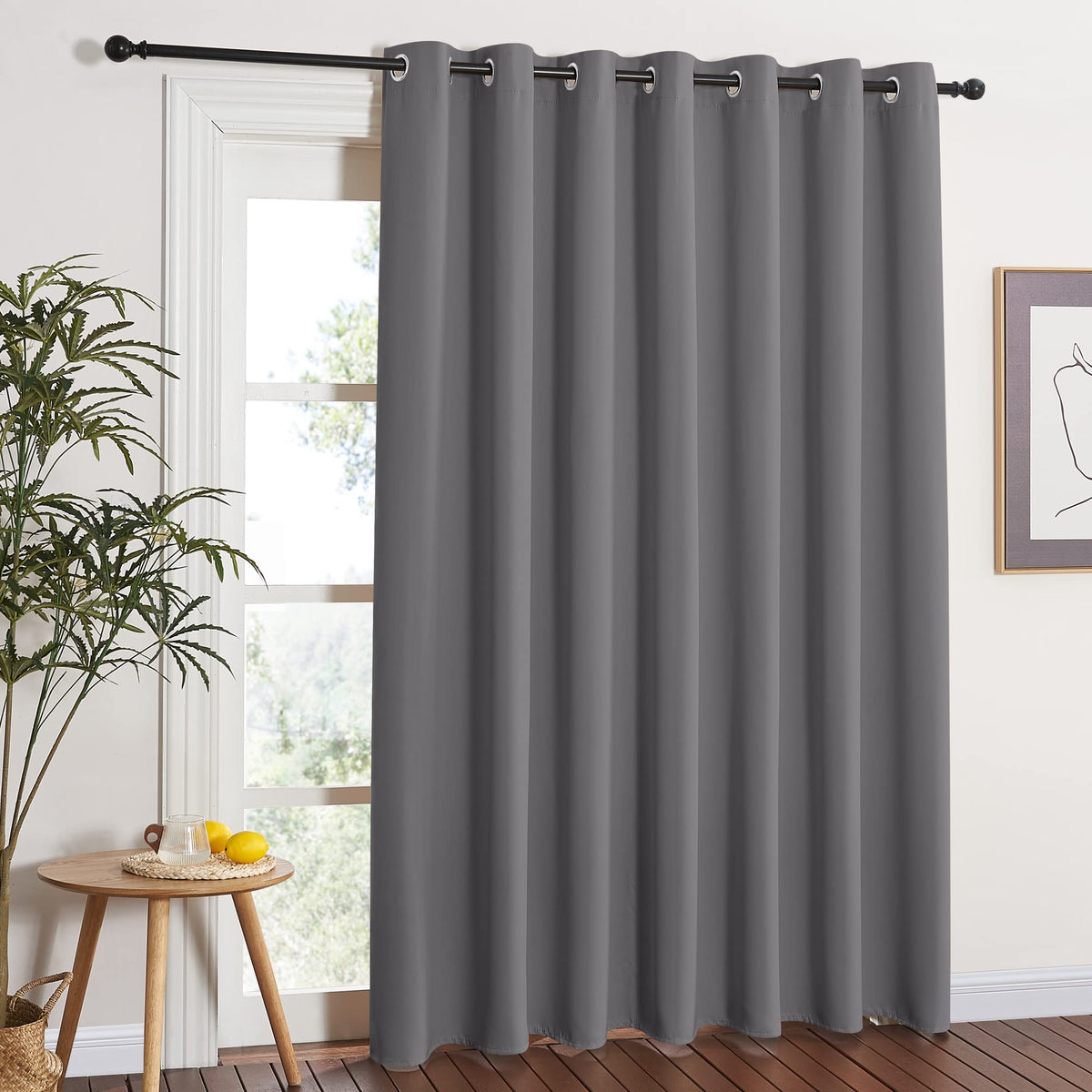 Grey Blackout Curtains 84 inch 1 Panel L20925