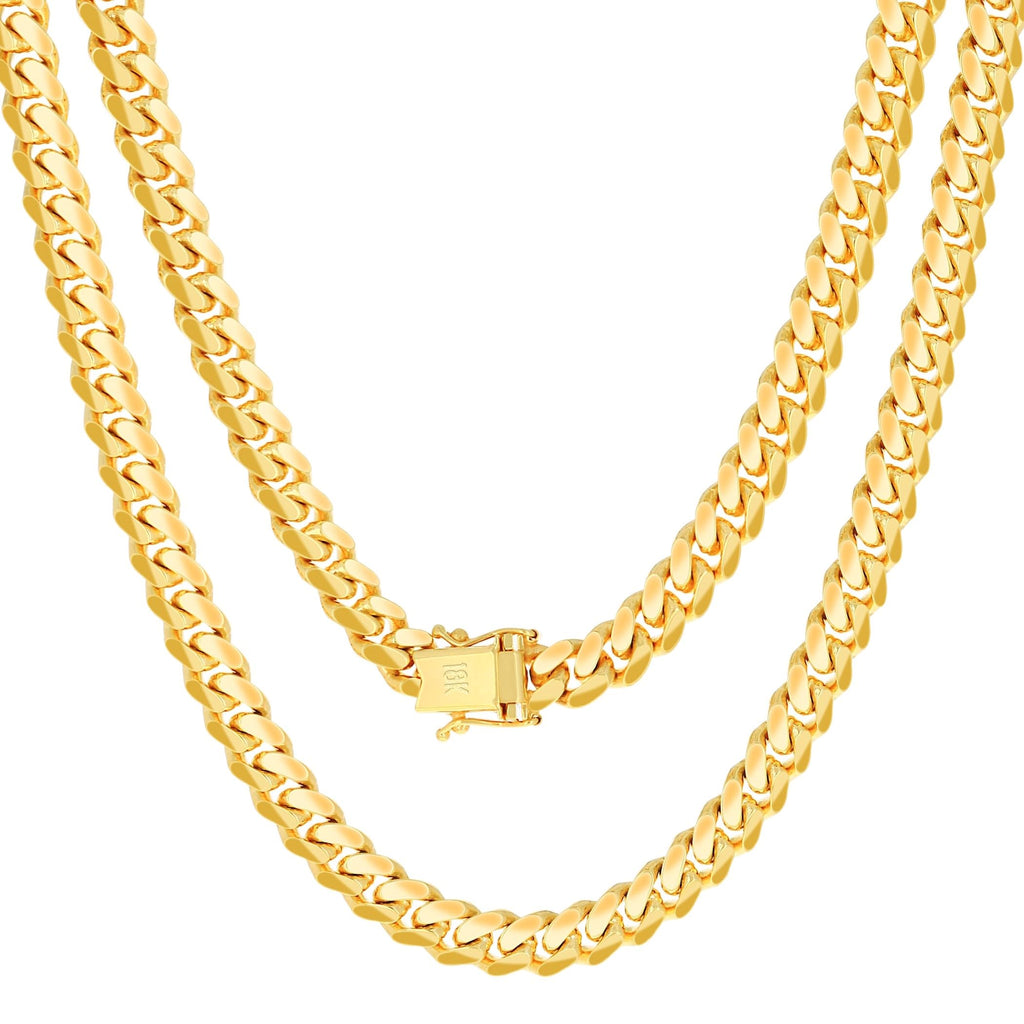 18k Yellow Gold Cuban Link Chain Necklace D803