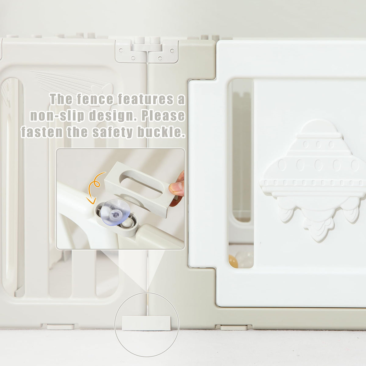 14 Panel Foldable Grey Baby Playpen T727