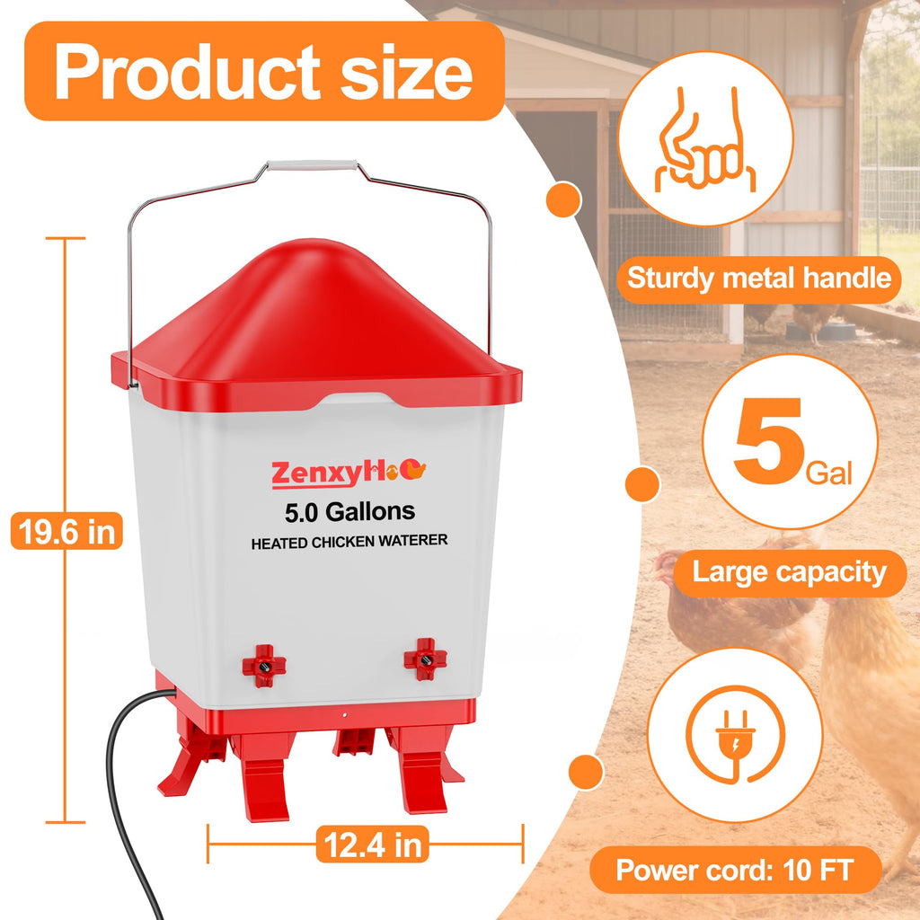 5.0 Gal Heated Chicken Waterer Bucket J47227