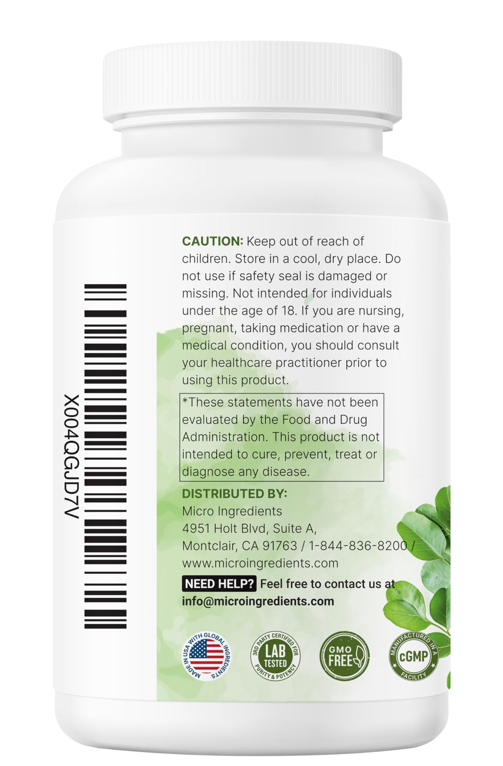 300 Capsules Moringa Oleifera Supergreens Blend Supplement F30206