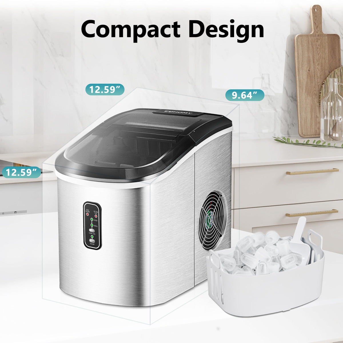 Countertop Ice Maker with Ice Scoop and Basket H548834