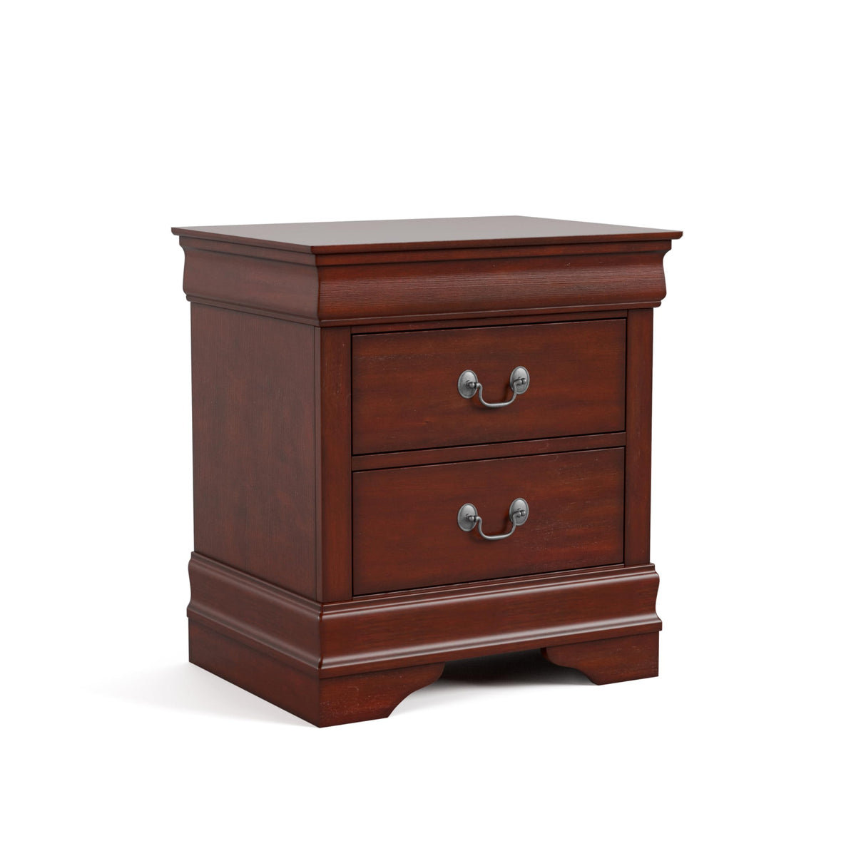 Solid Wood Nightstand with Drawers and Antique Nickle Handles M194080