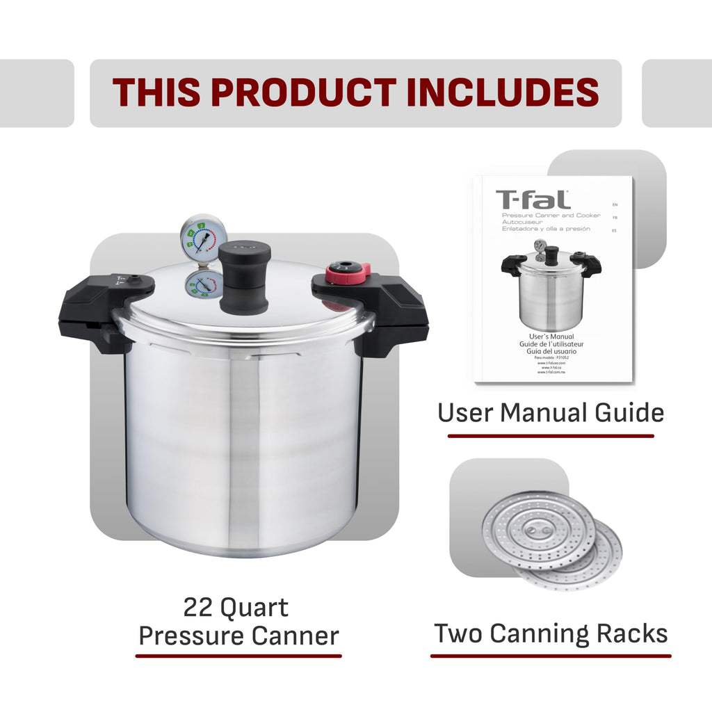 22-Quart Aluminum Pressure Canner with Racks U649