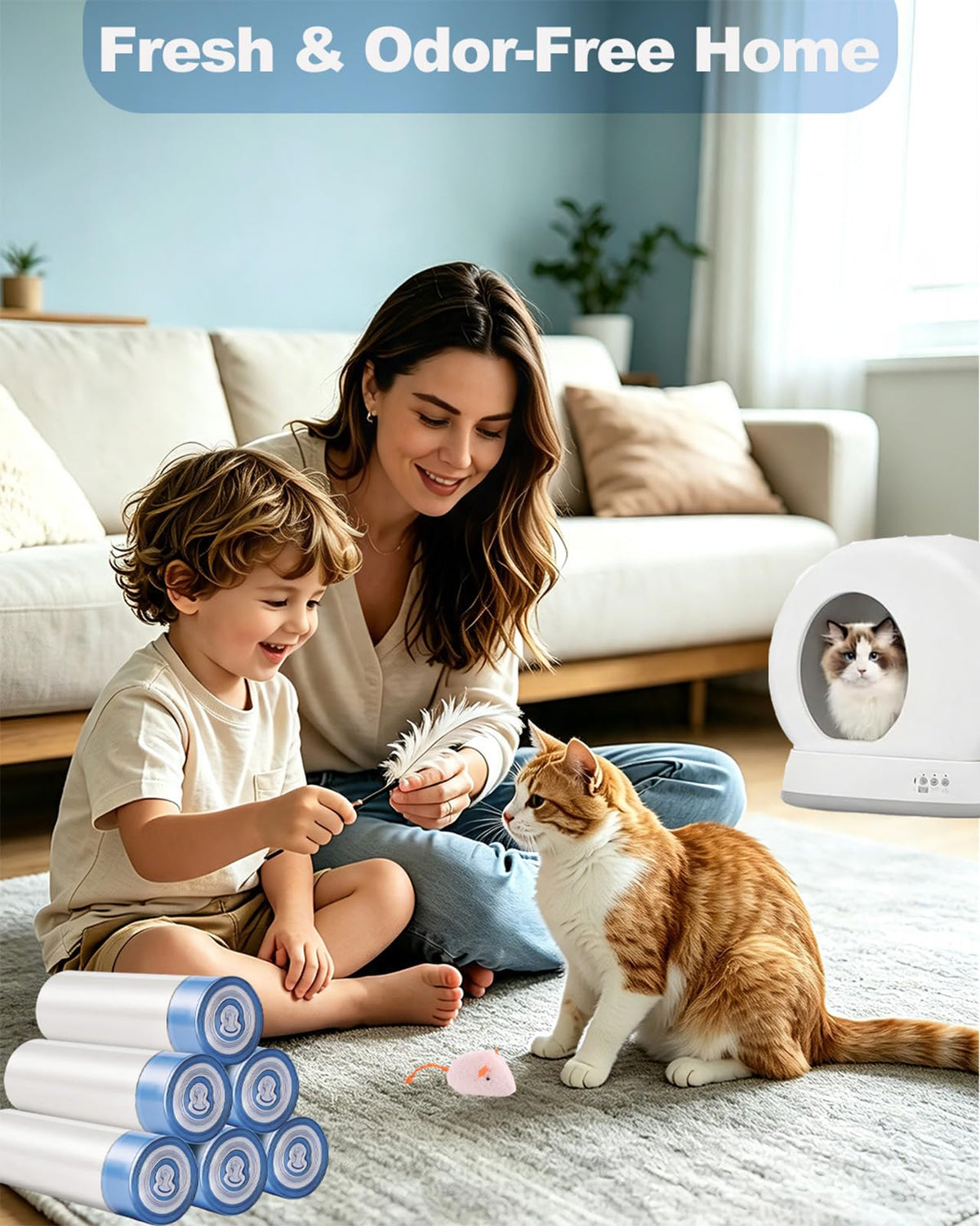 120 Count Drawstring Cat Litter Bags G35288