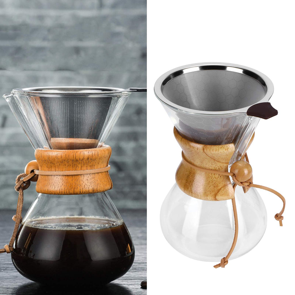 600ml High Temp Glass Coffee Drip Pot with Reusable Filter H108