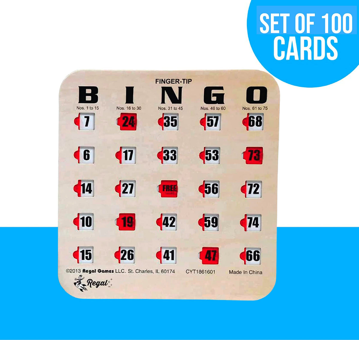 Large Print Reusable Bingo Cards 100 Pack H648