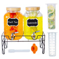2-Pack 1 Gallon Glass Drink Dispensers with Spigot H962