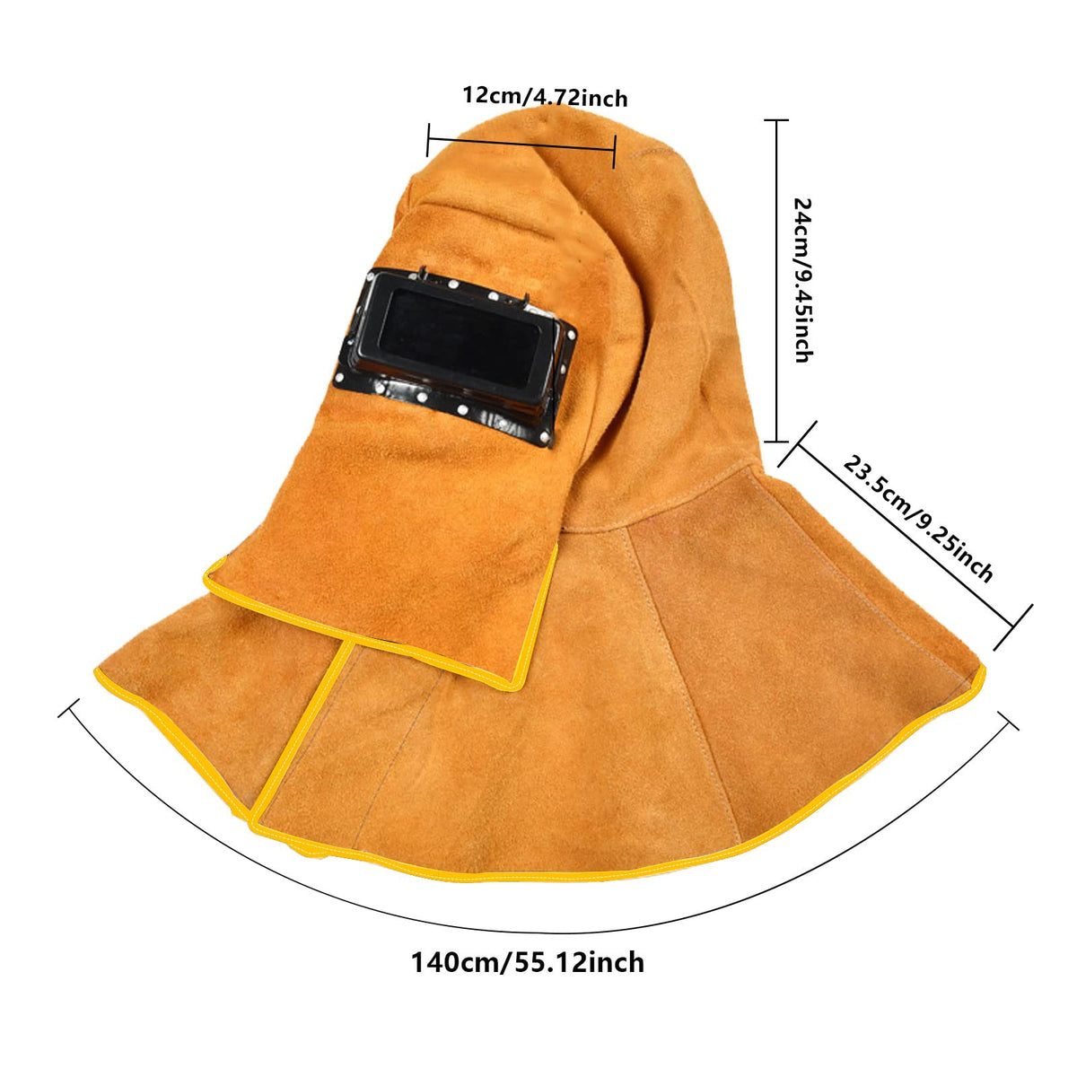 Cowhide Leather Welding Hood with Auto Darkening Filter H409685