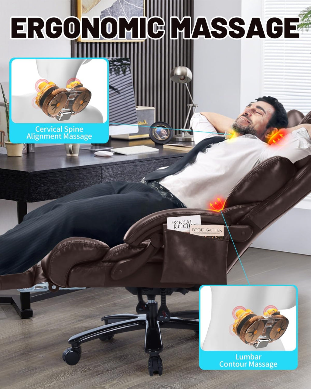 Massage Office Chair with Foot Rest D166936