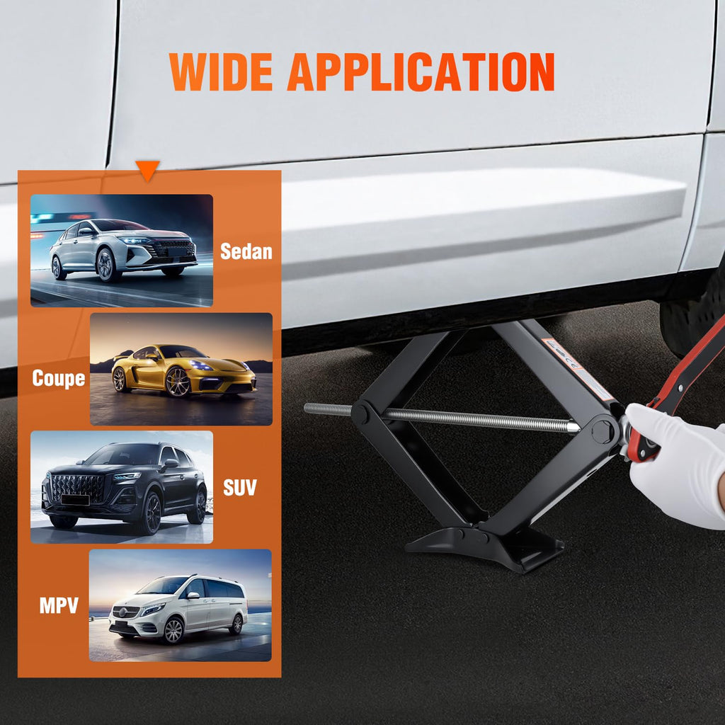 1.5 Ton Scissor Jack with Ratchet Lug Wrench H54951
