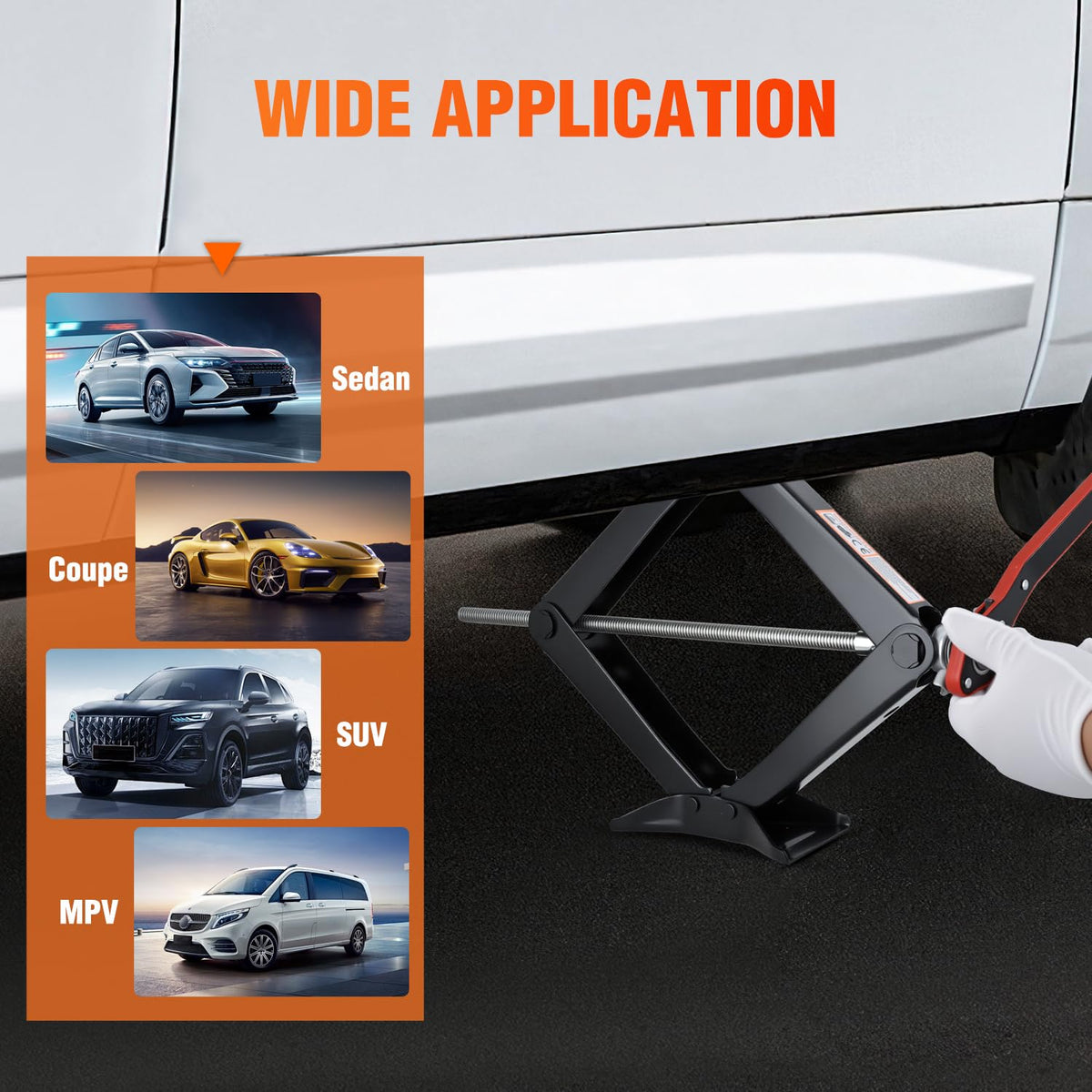 1.5 Ton Scissor Jack with Ratchet Lug Wrench H54951
