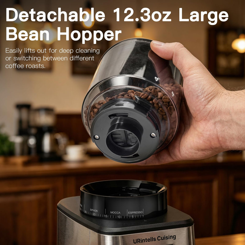 Silver Conical Burr Coffee Grinder T5299