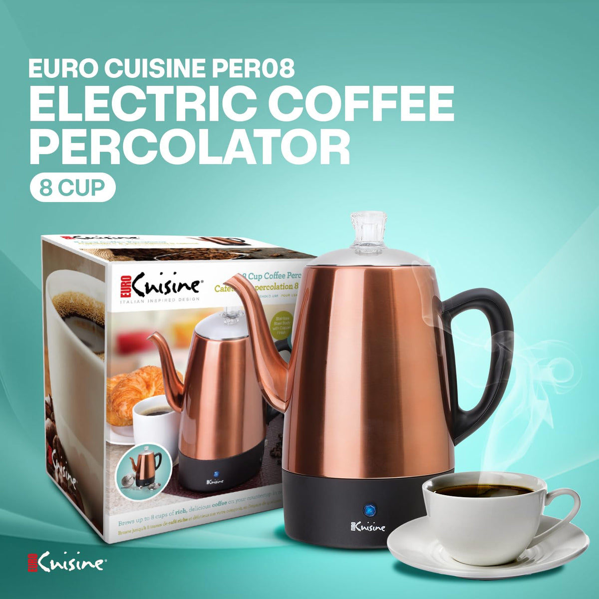 8 Cup Stainless Steel Electric Coffee Percolator L8597