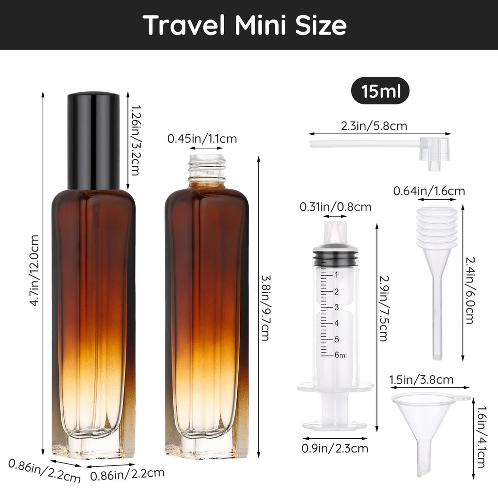 5 Pack 15ml Refillable Glass Perfume Atomizer Bottle B95269