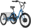 Electric Tricycle for Adults, 600W Folding, 24" 499Wh, 15.5MPH, Removable Battery, 3 Wheel, Blue M1624