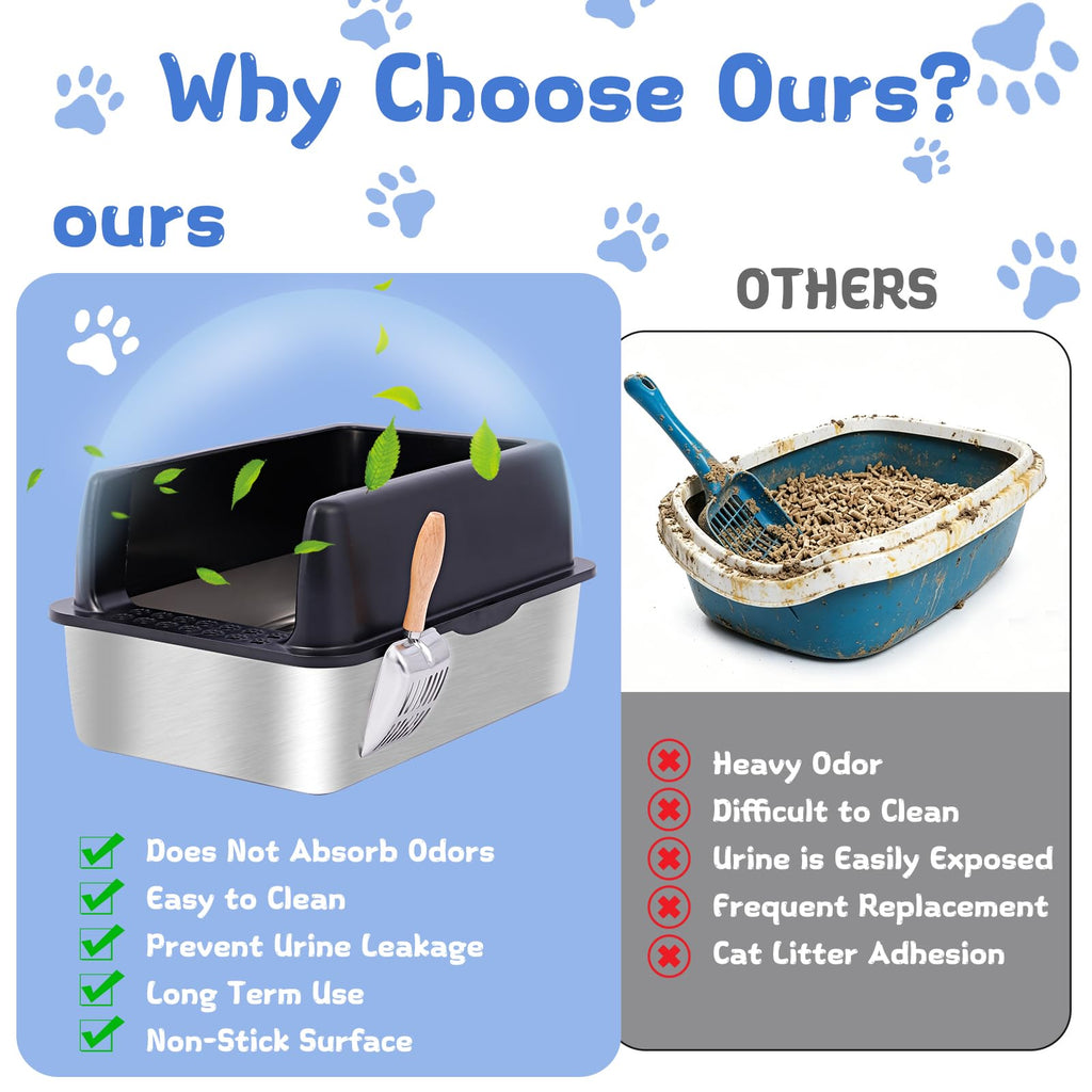 Stainless Steel Sifting Litter Box with Lid H986